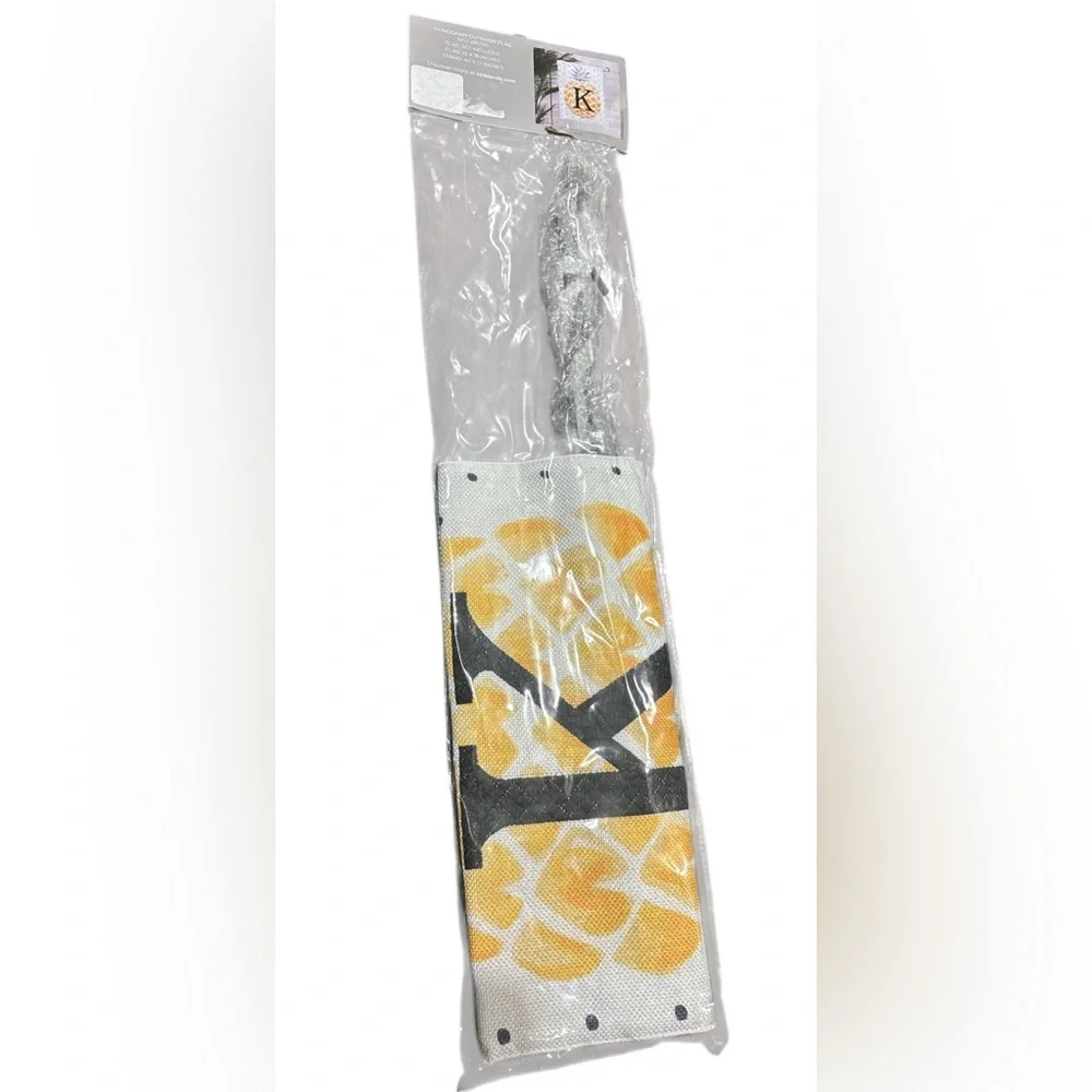 Kirkland Home Monogram K Pineapple Garden Flag. NIB